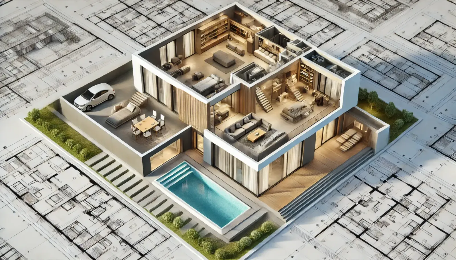 An immersive virtual house tour viewed on a tablet device