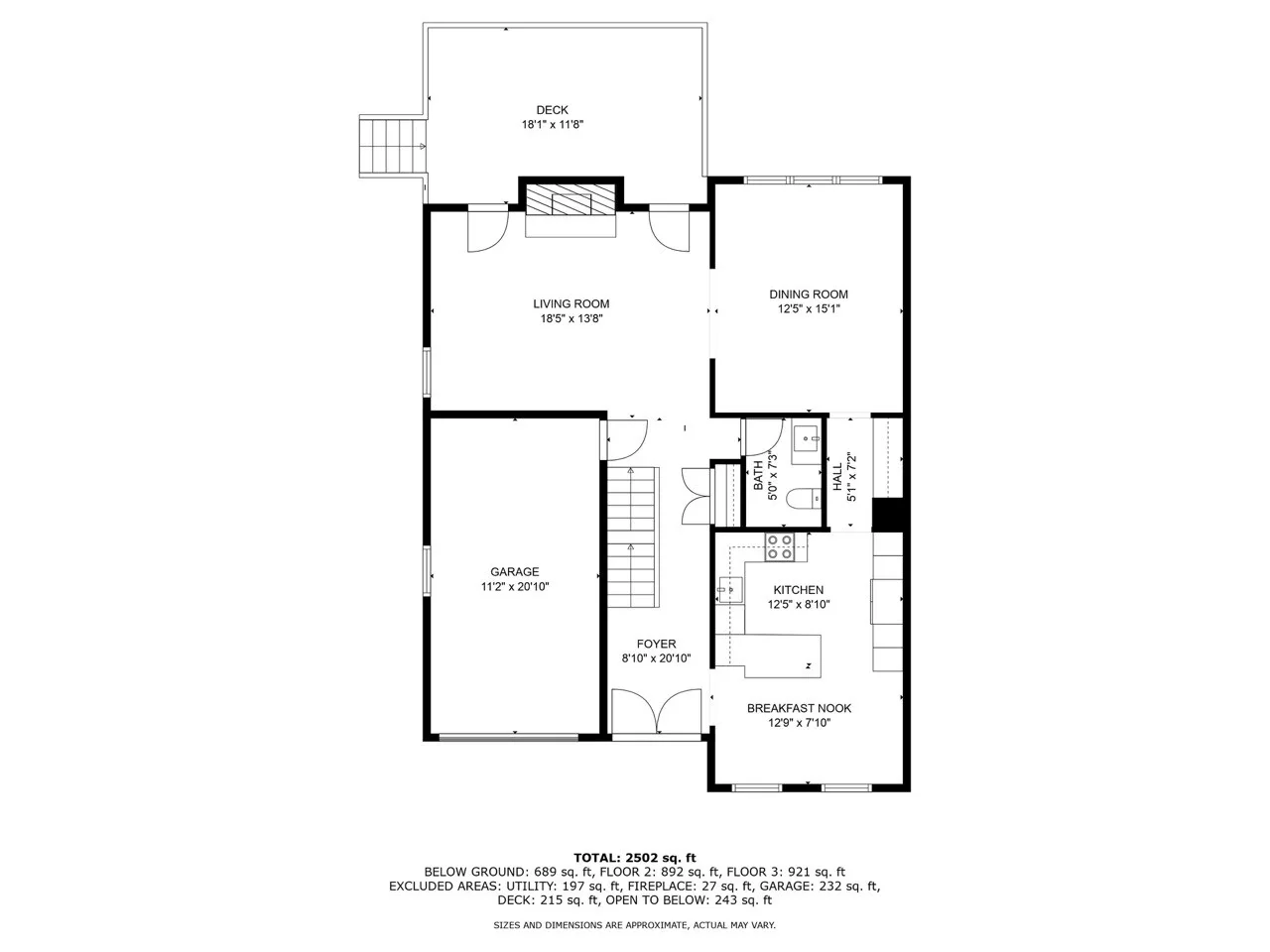Detailed floor plan with room dimensions and labels