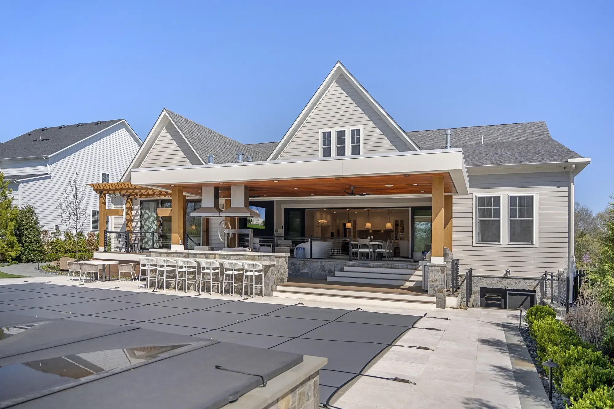 Gourmet kitchen with island — Potomac property photography