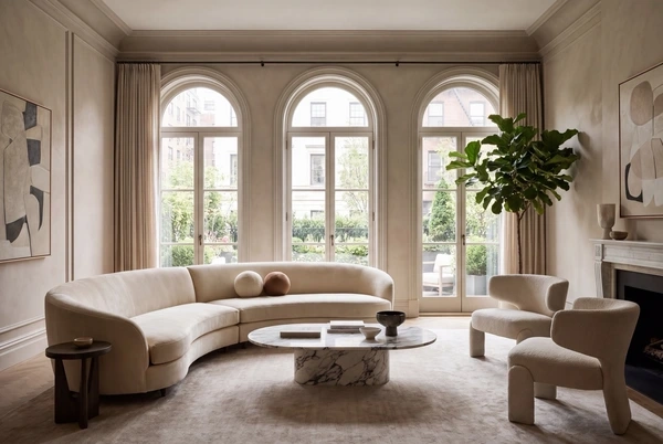Editorial HDR real estate photography of a bright, styled interior