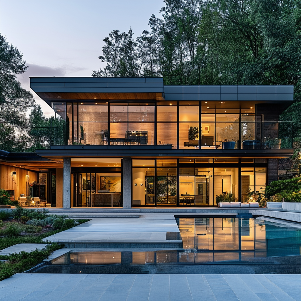 A stunningly captured image of a modern home, high