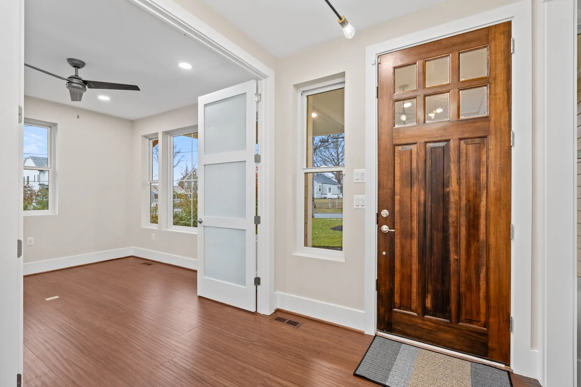 Entryway and front door, professionally photographed by Umedia in Falls Church, VA