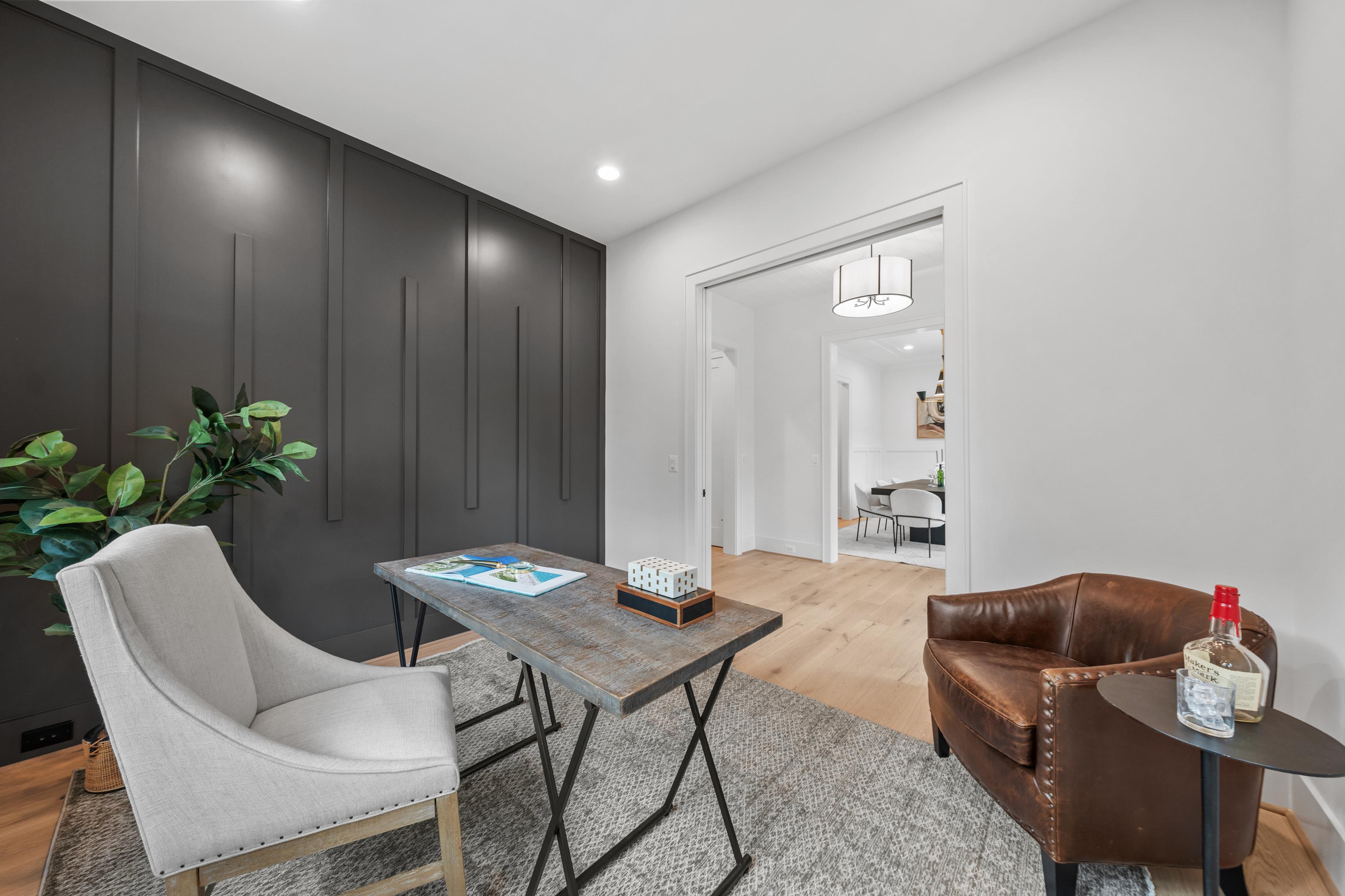 Home office interior in upscale Arlington developer project