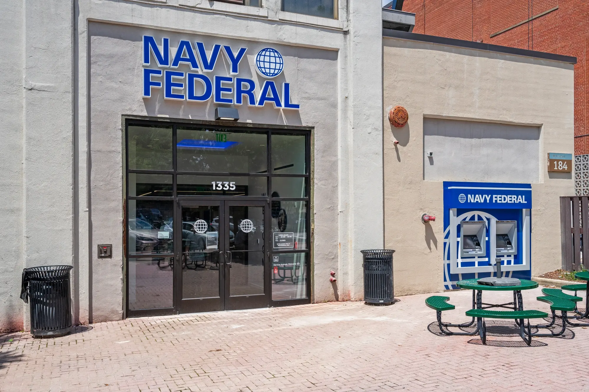 Navy Federal Credit Union interior lobby in Washington DC, professional real estate photo