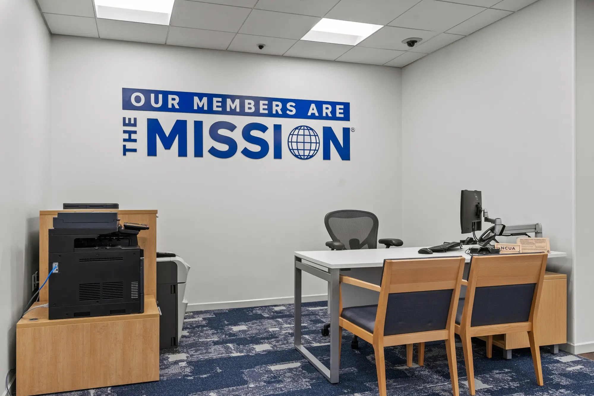Client meeting room inside Navy Federal Credit Union branch