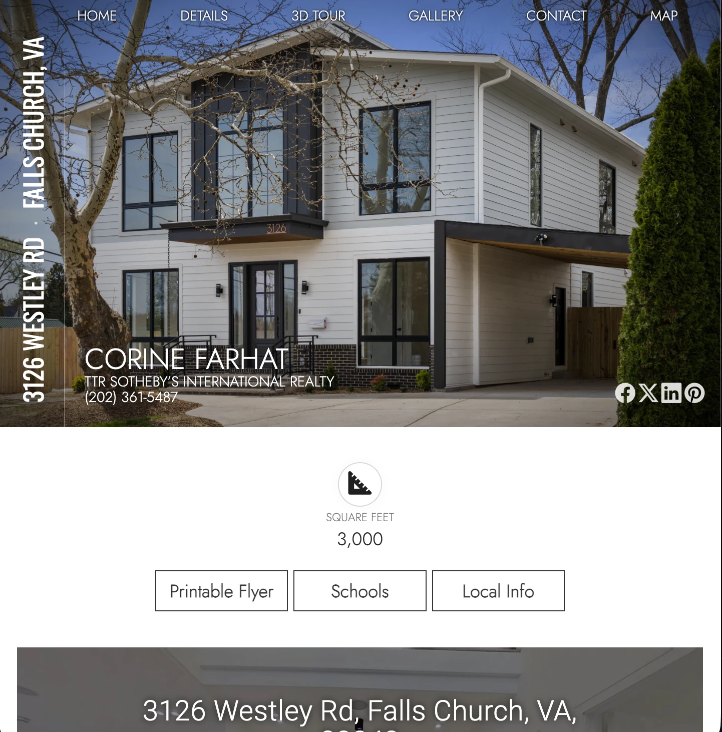 Single property website for 3126 Westley Rd new construction in Falls Church VA by Umedia — HDR photography and 3D Matterport virtual tour